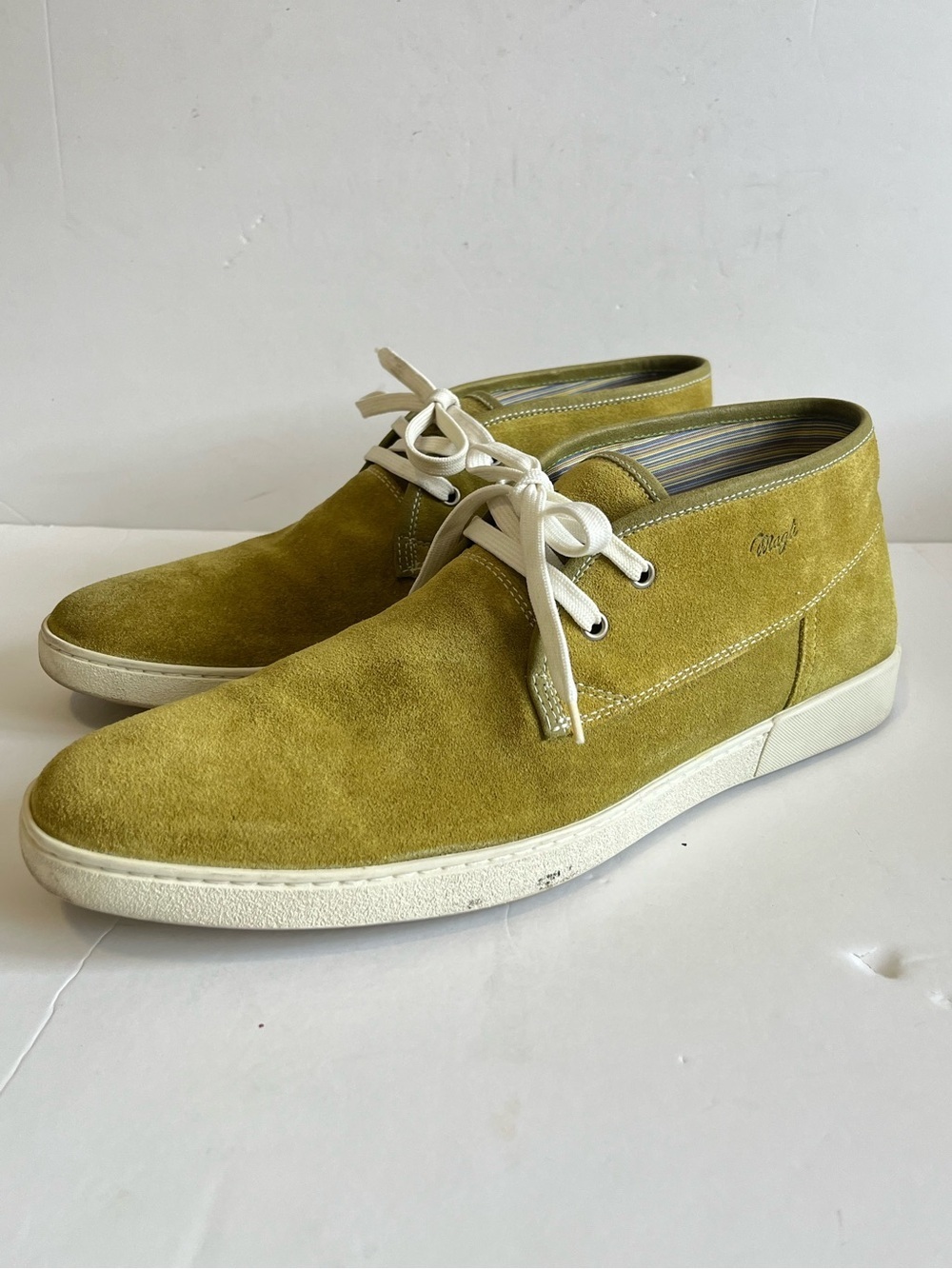 Bruno Magli Olive Suede Chukka Boots Lace Up Shoes Size 12